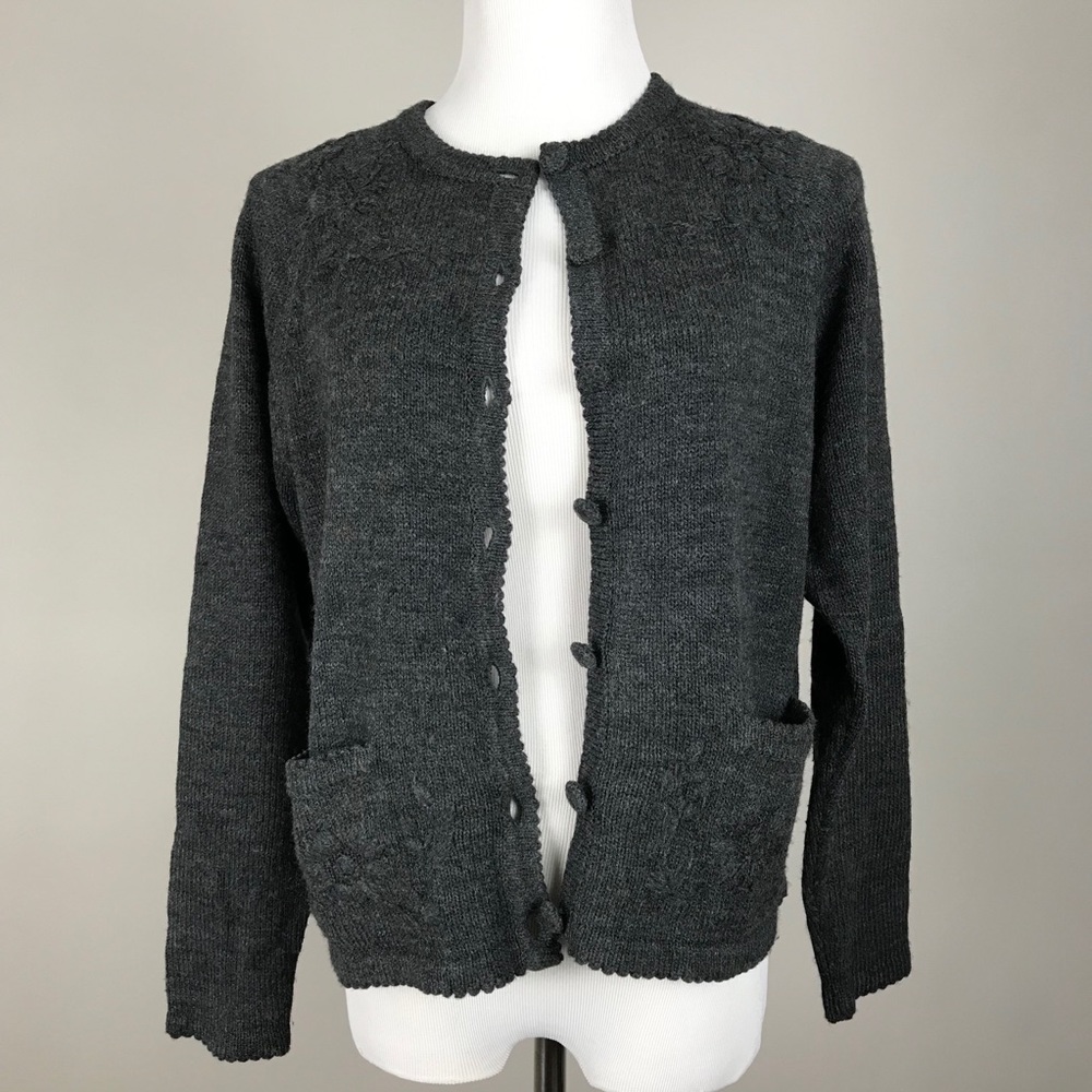 Karen Scott gray cardigan S